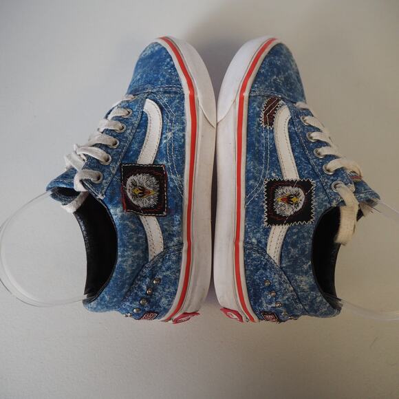 Vans Cobra Kai Karate Kid All Valley Sneakers Sz 2.5 No‎ Mercy Eagle Fang Denim - Picture 6 of 16